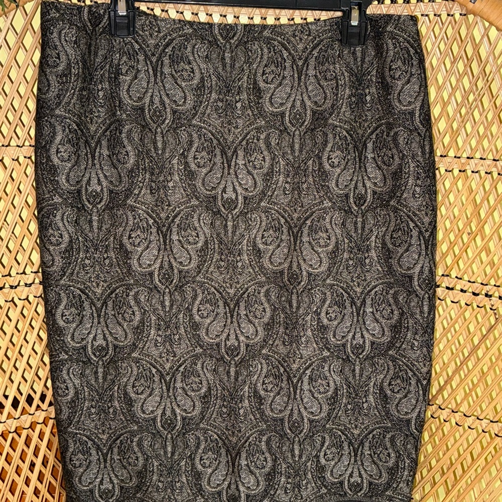 Vintage Talbots Paisley Boho Wool Midi Skirt Size 18 - Picture 2 of 12